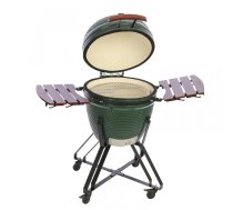 Grils Kamado keramikas ogļu 23″ ar piederumiem Kamado Classic 23″ Ø 59.5 cm keramikas korpuss divu zonu gatavošana TBG23GREEN-01 Zaļa TunaBone (TBG23GREEN-01)