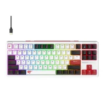 Havit KB902L vadu spēļu tastatūra, 88 mehāniskie taustiņi, RGB LED, USB, 1.8m, balta (KB902L)