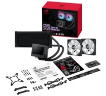 ASUS ROG Ryujin III 240 ARGB, AIO šķidruma dzesētājs, 90RC00K1-M0UAY0, 12 cm, 2 ventilatori, 600-2200 RPM, 70.07 cfm, LCD displejs (90RC00K1-M0UAY0)