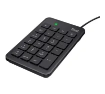 Trust Klaviatūra numuriskā 22221, USB, 23 taustiņi, 1.5 m kabelis, melna, 5 papildus taustiņi, Plug and Play (22221)