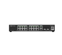 Ruijie Reyee RG-ES220GS-P 16-Portu Gigabit PoE+ Tīkla Slēdzis ar 2-Portu Gigabit un 2-Portu 1G SFP (270W) un Mākoņa Pārvaldību Melns (RG-ES220GS-P)