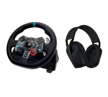 Logitech Spēļu stūre G29 + G435 991-000539, 5.350kg, Vads, PC, PS3, PS4, PS5, Pedāļi, Stūre (991-000539)