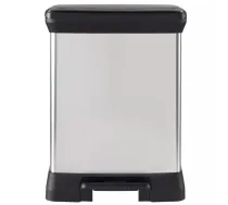 Curver Deco Bin Duo 0802165582, atkritumu pedāļspainis, 10+18L, 29x39x50.5cm, plastmasa, sudrabs (0802165582)