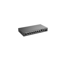 Ruijie RG-ES210GS-P 10 portu Gigabit PoE+ slēdzis, 8x PoE+ 120W, 2x uplink, 20 Gbps, 6kV, mākoņa pārvaldība, melns (RG-ES210GS-P)