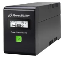 Power Walker VI 600 SW FR, Line-Interactive UPS, 600VA, 360W, 2x E tipa, 230V, tīrs sinus vilnis, LCD, 12V 7Ah, Mini Tower (VI 600 SW FR)