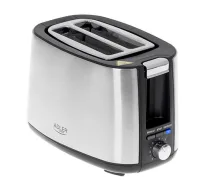 Tosteris ar 2 nodalījumiem ar Defrost funkciju un uzsildes statīvu 750 W nerūsējošais tērauds sudrabs AD3214 Adler (AD 3214)