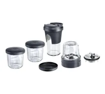 Bosch MUZ45XTM1 blenderis, dzirnaviņas un smalcinātājs, 5-in-1, 3 stikla trauki, ToGo funkcija, MUMX/MUM5/MUM4 (MUZ 45XTM1)