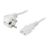 Deltaco Power cord angled CEE 7/ 7 - IEC C13 0.2m white aksesuārs