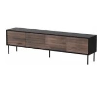 Cama MEBLE CORTINA 4D 200x40x55 Black/ Walnut Mēbeles