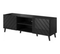 Cama MEBLE ABETO 150x42x52 Black Glossy Mēbeles