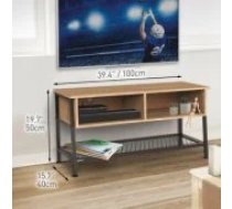 Barkan C10040MLO TV Cabinet with Metal Mesh Shelf, 100x50x40 Mēbeles