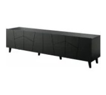 Cama MEBLE ETNA 200x42x52 Matte Black Mēbeles