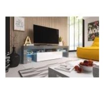 Cama MEBLE TORO 158x40x41 Grey/ White gloss Mēbeles