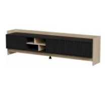 Cama MEBLE PORTO 3D 190x38x50 Oak/ Black Mēbeles
