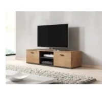 Cama MEBLE SOHO 140x43x37 Lefkas Oak/ Black Mēbeles