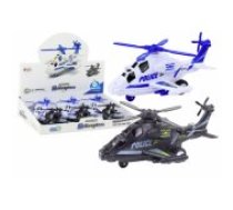 LEAN Toys Police Helicopter White or Black Friction Drive Light and Sound