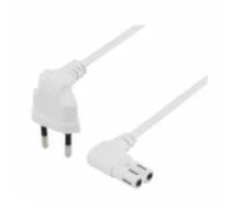 Deltaco Power cable angled CEE 7/ 16 IEC C7 3m White aksesuārs