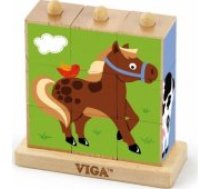 Viga Viga Drewniana Układanka Logiczna Puzzle Edukacyjne Viga Toys Farma 9 Puzle
