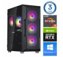INTOP Ryzen 5 5500 16GB 500SSD M.2 NVME RTX3050 6GB WIN11 Black dators