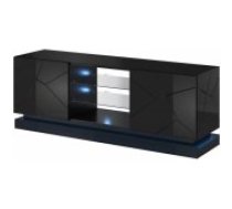 Cama MEBLE QIU 160x42x57 Black Gloss Mēbeles