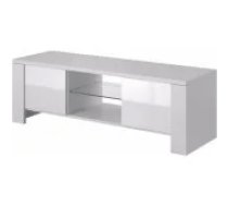 Cama MEBLE WEST 130x42x42 White/ White Gloss Mēbeles