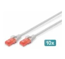 DIGITUS CAT 6 U/ UTP Patch Cord LSZH 0.5 m Grey (10 pcs.) aksesuārs