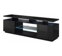Cama MEBLE EVA 180x40x56 Black Glossy Mēbeles
