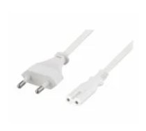 Deltaco Power cord CEE 7/ 16 - IEC C7 0.5m white aksesuārs