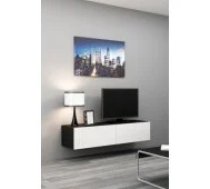 Cama MEBLE VIGO 140 30/ 140/ 40 Black/ White Gloss Mēbeles