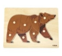 Viga Viga Toys VIGA Drewniane Puzzle Montessori Miś Niedźwiedź z Pinezkami Puzle