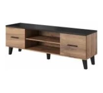 Cama MEBLE LOTTA 2D2K 160x40x53 Wotan Oak + Matt Black Mēbeles