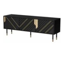 Cama MEBLE MOUNTAIN 3D 154x40x55 Black + Gold Mēbeles