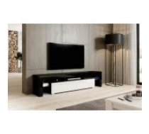 Cama MEBLE TORO 200x40x41 Black/ White Gloss Mēbeles
