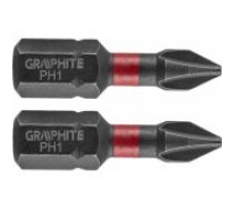 Graphite Graphite Screwdriver bit (Impact bits PH1 x 25 mm, 2 pcs.). Aksesuārs