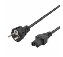 Deltaco Power cable CEE 7/ 7 IEC C15 1m Black aksesuārs