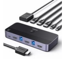 Ugreen CM664 HDMI Switch 2in1 KVM Switch Black aksesuārs