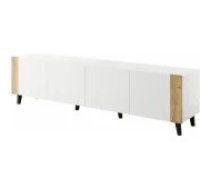 Cama MEBLE FARO 200x42x52 White Matt + Oak Craft Mēbeles