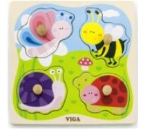 Viga Viga Toys VIGA Wooden Puzzle with Pegs Insects Puzle