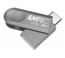 Emtec 64GB D280 Dual USB-A / USB-C Silver USB flash