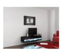 Cama MEBLE VIGO NEW 140x40x30 Black/ Black Gloss Mēbeles