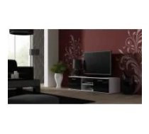 Cama MEBLE SOHO 140x43x37 White/ Black Gloss Mēbeles