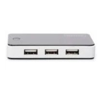 DIGITUS DA-70222 7-Port USB 2.0 Hub black/ silver Aksesuārs