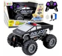 LEAN Toys Off-Road RC Police Car Remote Controlled Black 1:16 Rotaļļieta