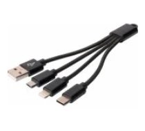 DIGITUS Cable Lightning/ USB/ USB-C/ Micro-USB 0.15m black vads