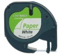 Dymo Label Tape LT S0721510 Black on White etiķetes