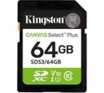 Kingston 64GB SDXC Canvas Select Plus Gen3 SDS3/ 64GB atmiņas karte