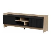 Cama MEBLE PORTO 150x38x50 Oak/ Black Mēbeles