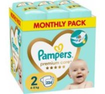 Pampers Premium Care Tape Diapers, Size 2, 224 Diapers, 4-8kg Autiņbiksītes