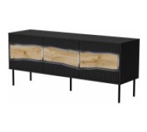 Cama MEBLE INSERTO 3D 143.5x40x61.5 Black + LED Mēbeles