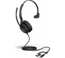 Jabra Evolve2 50 USB-A/ USB-C MS Mono Black 25089-899-799 austiņas